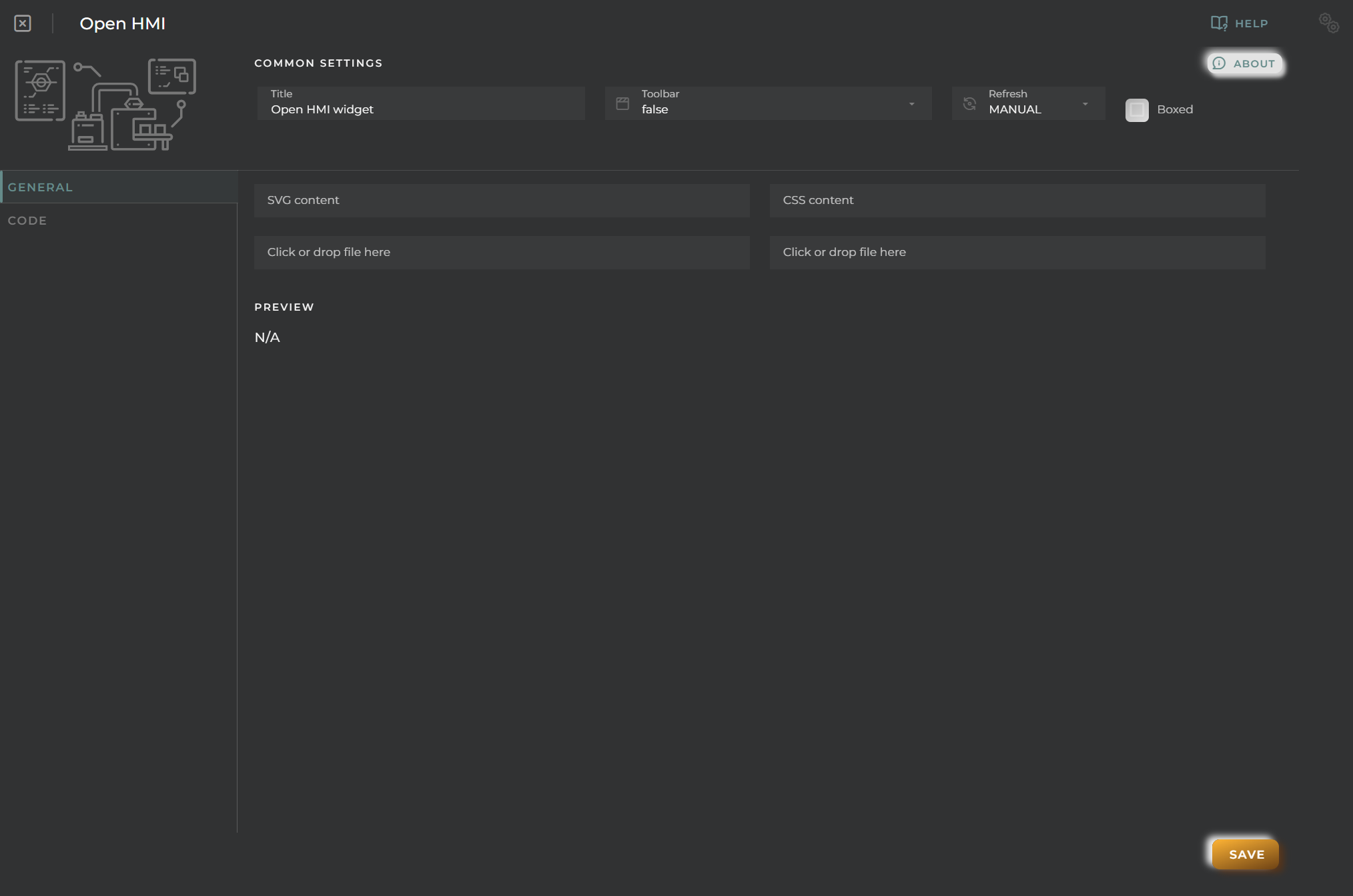 Open HMI general configuration