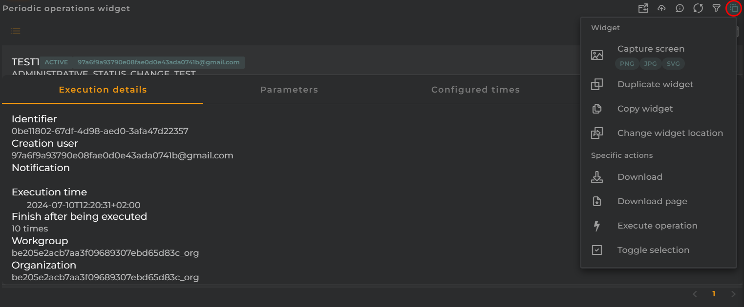 Periodic Operations Browser Actions