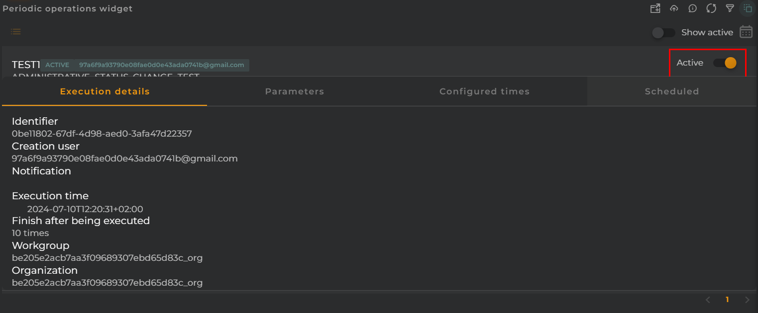 Periodic Operations Actions