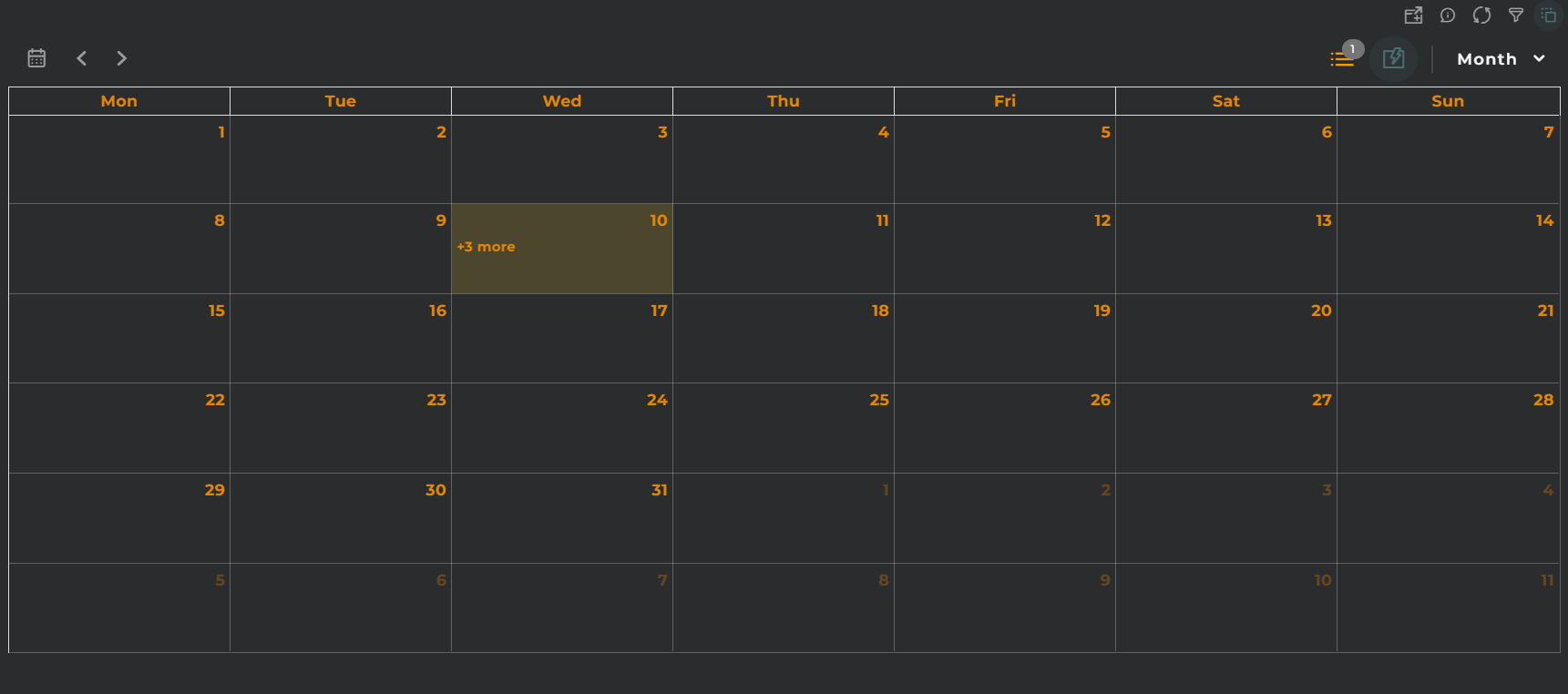 Periodic Operations Calendar