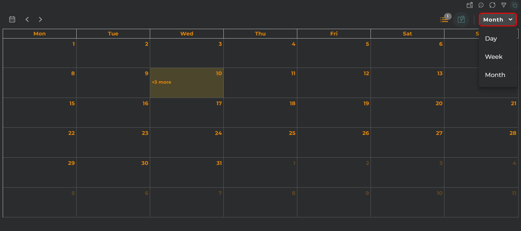 Periodic Operations Calendar Actions