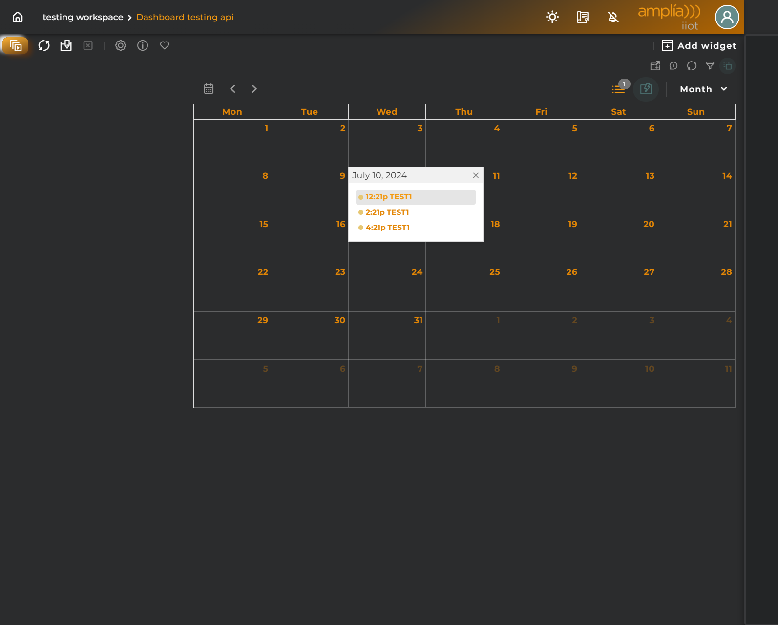 Periodic Operations Calendar Actions