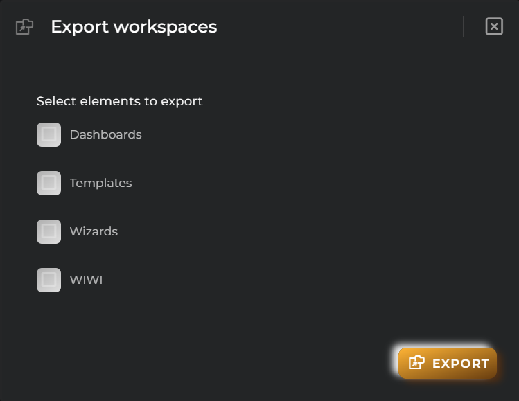 Export workspace