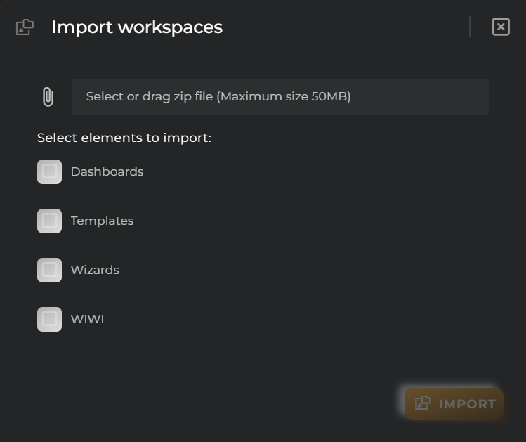 Import workspace